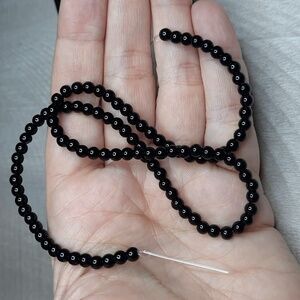 4mm Black Glass 15-inch Strand #5